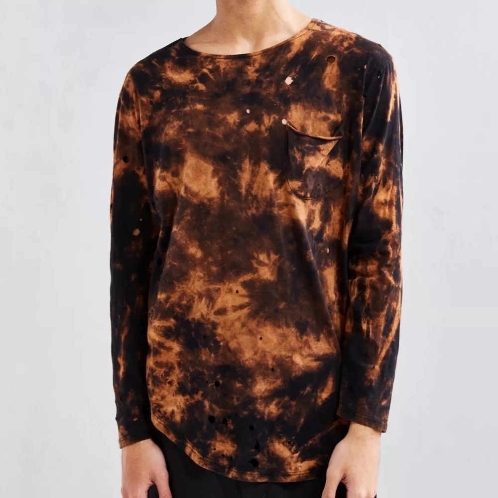 Urban Outfitters US Rags Curved Hem Long Sleeve Shirt Size Medium